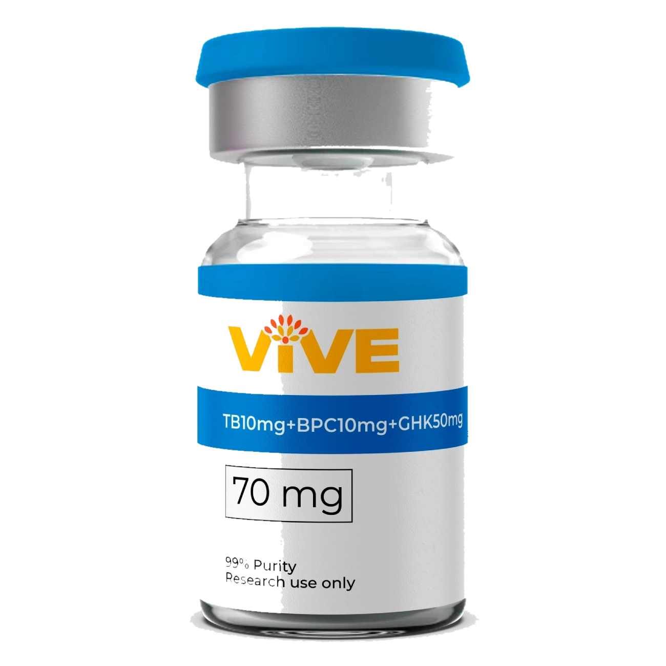 Glow Blend BPC-157 TB-500 GHK-Cu research peptide vial