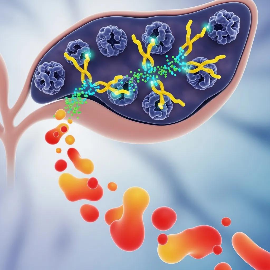 Illustration of tesamorelin's mechanism of action on GHRH receptors