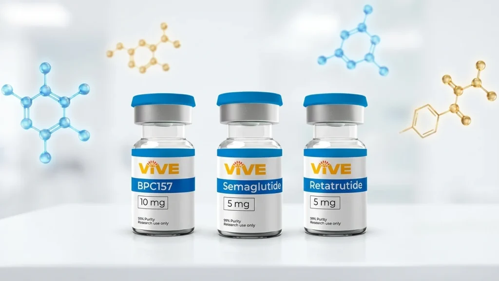 VivePeptides branded research peptide vials as Peptide Sciences alternatives in 2026