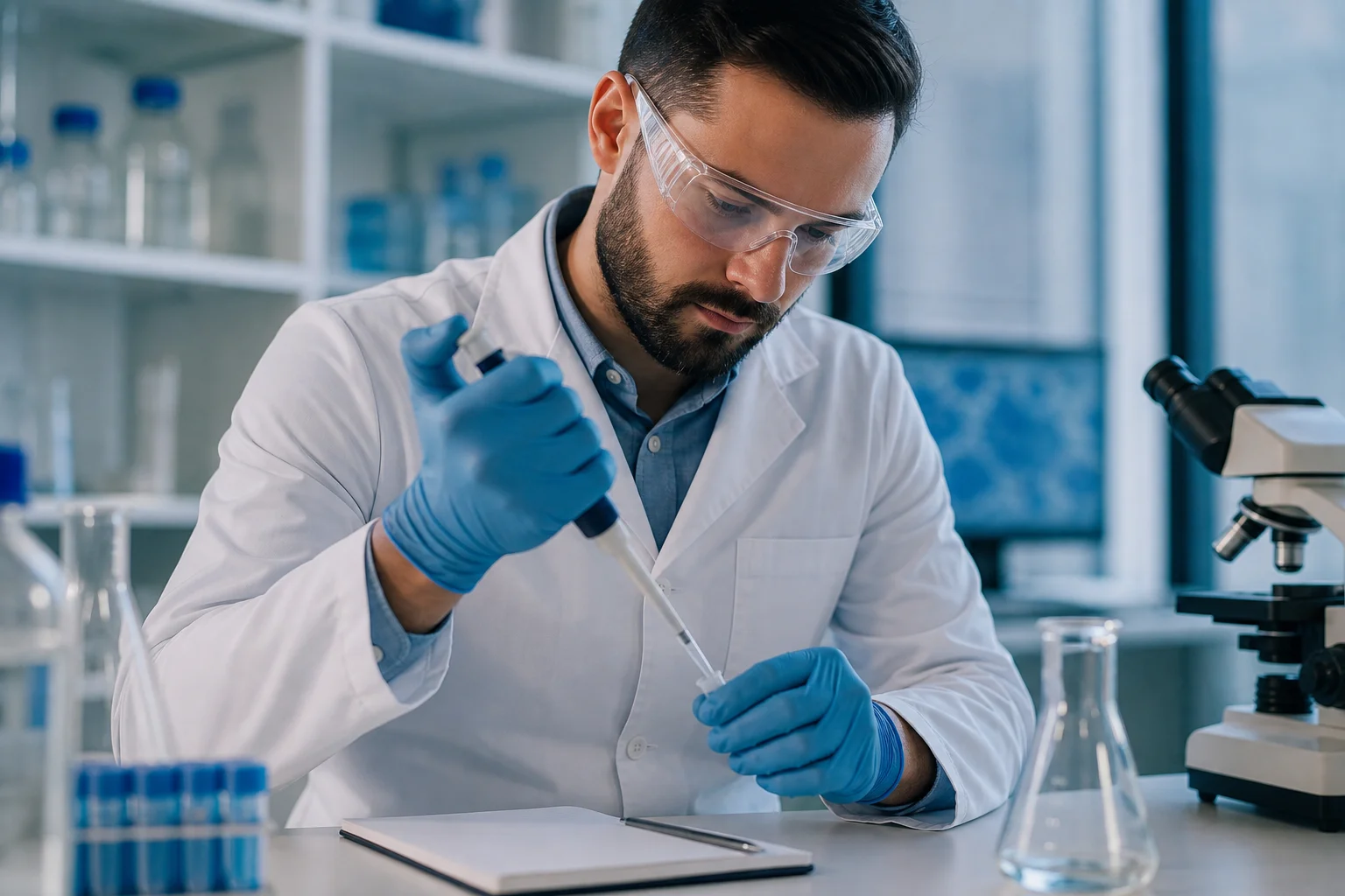 VivePeptides Thymosin Alpha-1 research vial positioned alongside immunology laboratory equipment in a clean scientific research environment