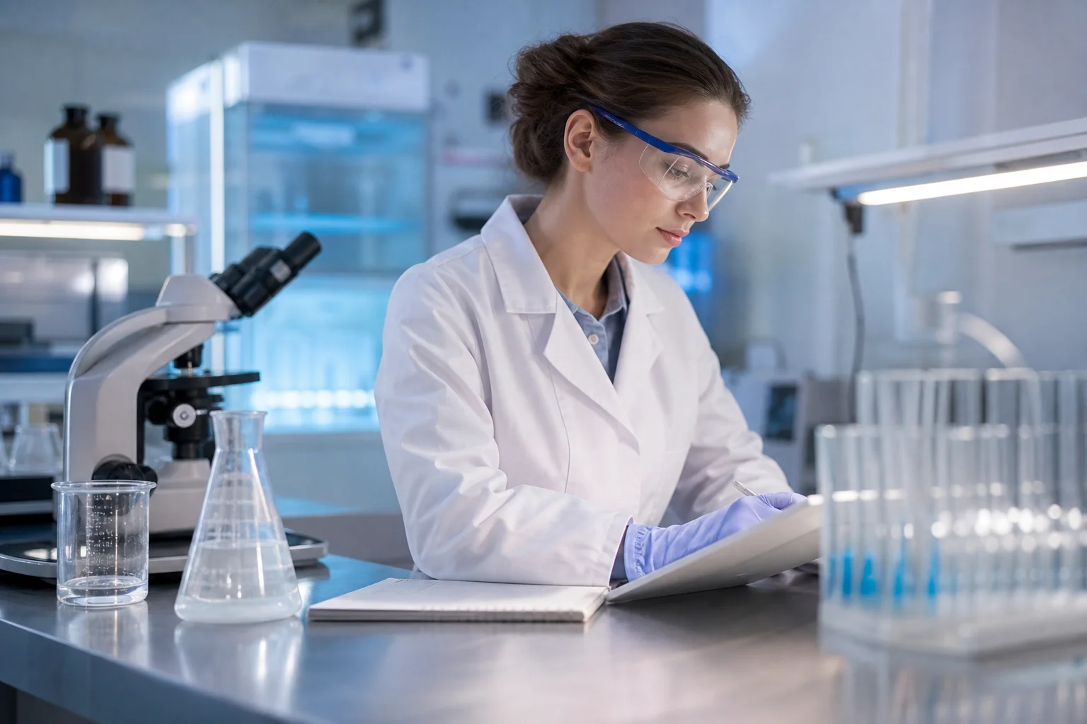 VivePeptides research vials on a laboratory bench illustrating the importance of verifying peptide quality before purchasing