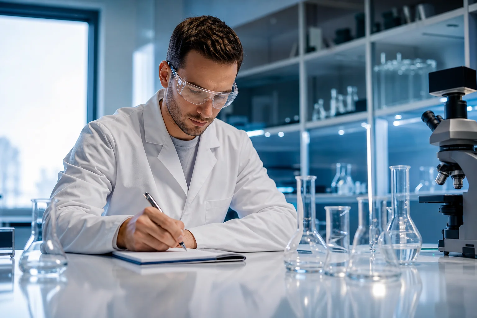 The complete VivePeptides product guide featuring 25 research peptide vials in a professional laboratory setting